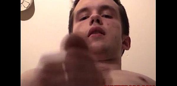  Frat dude with a thick long dick doing his first solo on cam